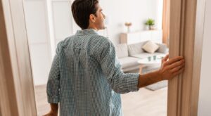 A man viewing a property.