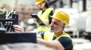 Workers in a warehouse.