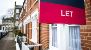 A “to let” sign outside of a property.