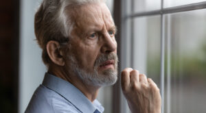 A man looking anxious.